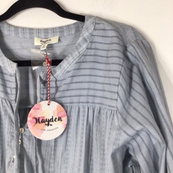 NWT Hayden BlueTunic Top Fringe Boho Medium - Picture 2 of 9